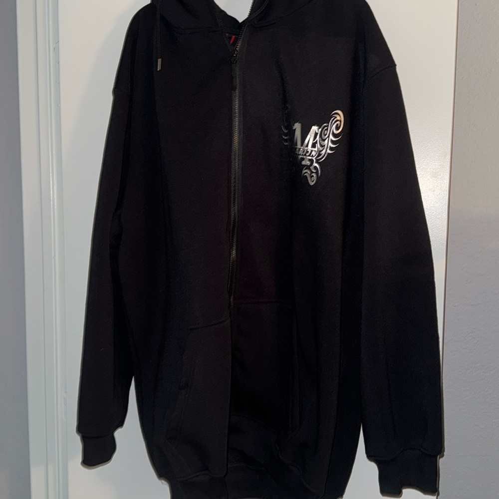 Black Zip front Hoodie with Personalized “Martin” name on Front